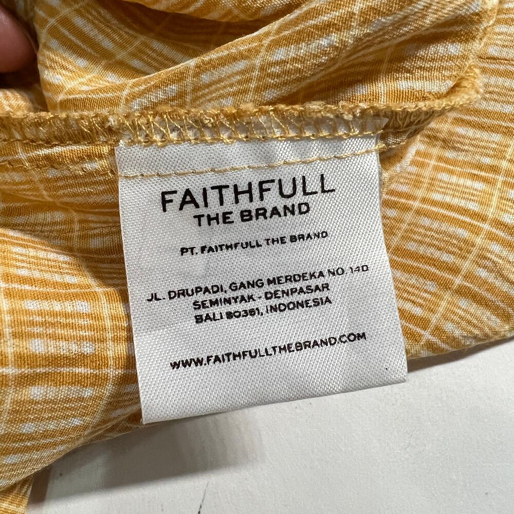 Faithfull the Brand 6 Golden Yellow Midi True Wrap Skirt Tie Waist Boho Earthy - Picture 5 of 6